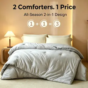 【DealsforYouDays】Havnna All-Season 2-in-1 Comforter | Save 50% Closet Space | Machine Washable & Zero Dry Cleaning200x230cm / 78"x90" (US Double / Full)