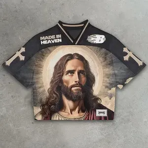 Vintage Saint Jesus Made In Heaven Graphics Blokette Blokecore Jerseychic V-Neck T-Shirt