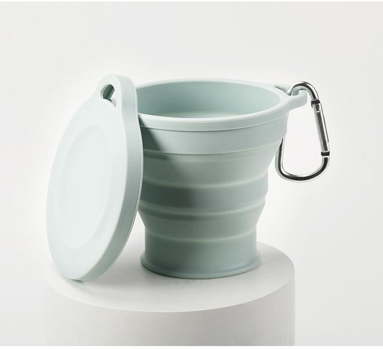 Adventure Series Foldable Silicone Outdoor Camping Cover Compressed Water Cup Portable and Retractable Mouthwash Cup