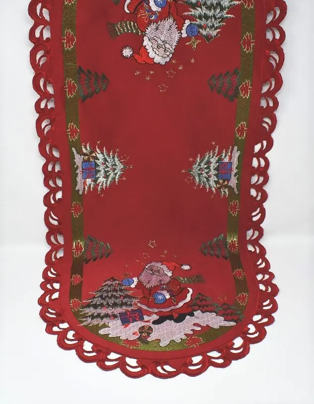 Sinobrite H8680-14x28 14 x 28 in. Santa Claus with Gift Box Table Runner