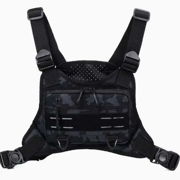 Yeomoo Unisex Water-Resistant Lightweight Chest Vest Bag, Adjustable Front Sling Pack with Built-in Phone Pocket & Extra Storage for Running, Outdoor Sports