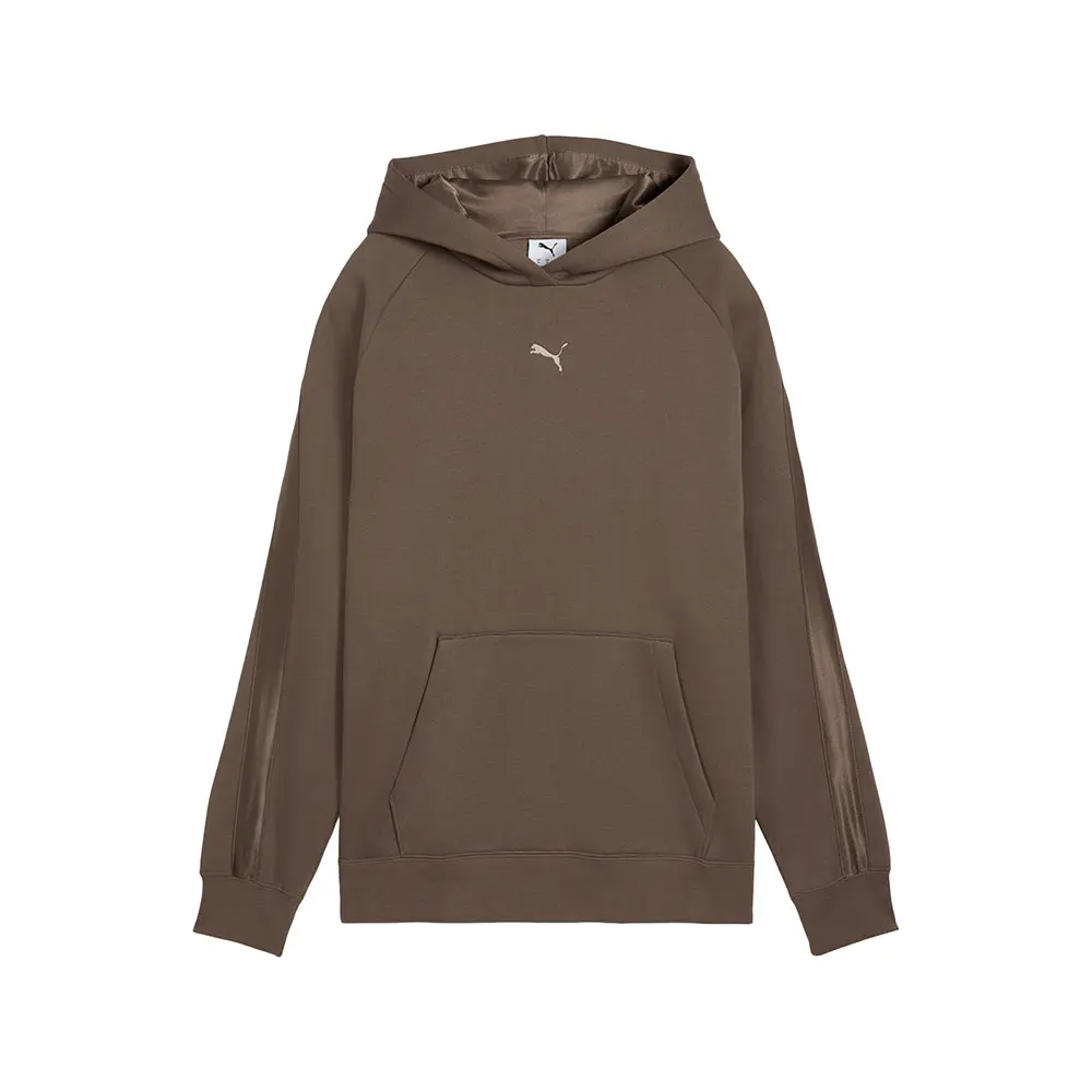 PUMA Womens Essentials Elevated Satin Hoodie Casual Outerwear Casual - Brown