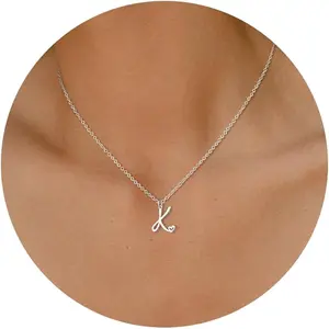 TEWIKY Initial Necklace For Women Girls Dainty Letter Pendant Necklace Trendy Waterproof Simple Cute Necklaces Custom Personalized Monogram Choker For Girls Gift Modern Versatile Accessories For Valentineday