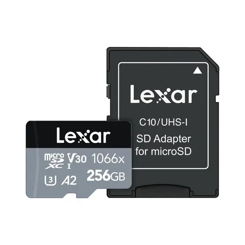 Lexar Professional 1066x 256GB UHS-I U3 A2 V30 Class MicroSDXC Memory Card - High Capacity Micro SD Cards for Camera Drones, Mobile Devices, Dashcam Recording