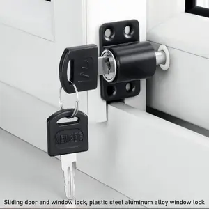 2 sets of aluminum alloy sliding door and window anti-theft locks: anti-picking key lock + limiter double insurance, universal for sliding Windows and sliding doors, quick-installation without drilling design, safety protection for home, office and shop