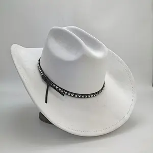 Velvet cowboy hat, hand-woven mesh belt, classic colors, 100% polyester woven, suitable for autumn and winter fishing hat