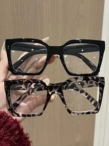 Unisex Fashion Classic Anti-Blue Light Glasses, Leopard Pattern Eyeglasses, Suitable for Office, Phone Use, Gaming, Clothing Pairing, Photography