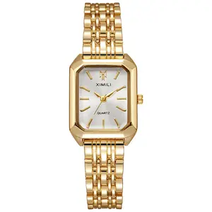 Mother's Day Gifts Luxury Ladies Fashion Quartz Watch Simple Scale Square Quality Gold Plated Women Watches Business,Gift with Box outdoorfun