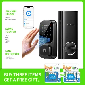 Palm Vein Smart Lock - WiFi Keyless Entry with Voice Control, Auto-Lock & App Access for Front Doors