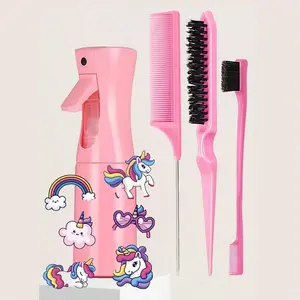 Hair Styling Tool Set, Hair Care Styling, Hair Brush & Hair Spray Bottle & Comb & Hair Clip, Heatless Styling Tools for Girls, Perfect Gift for Girls