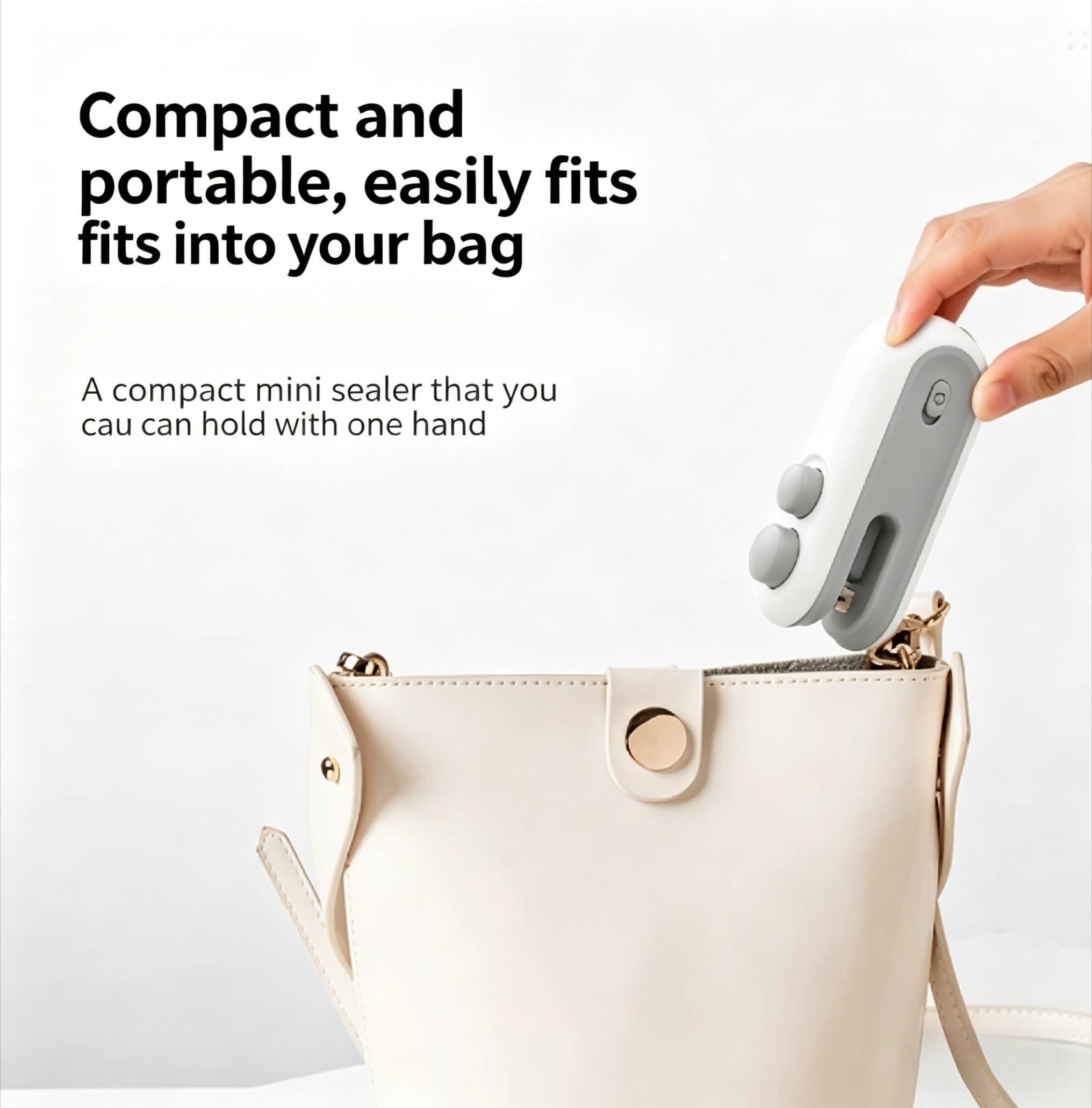 2Pcs Mini Bag Sealer, Portable Heat Sealing Machine for Plastic Bags, Food Storage Bag Sealer