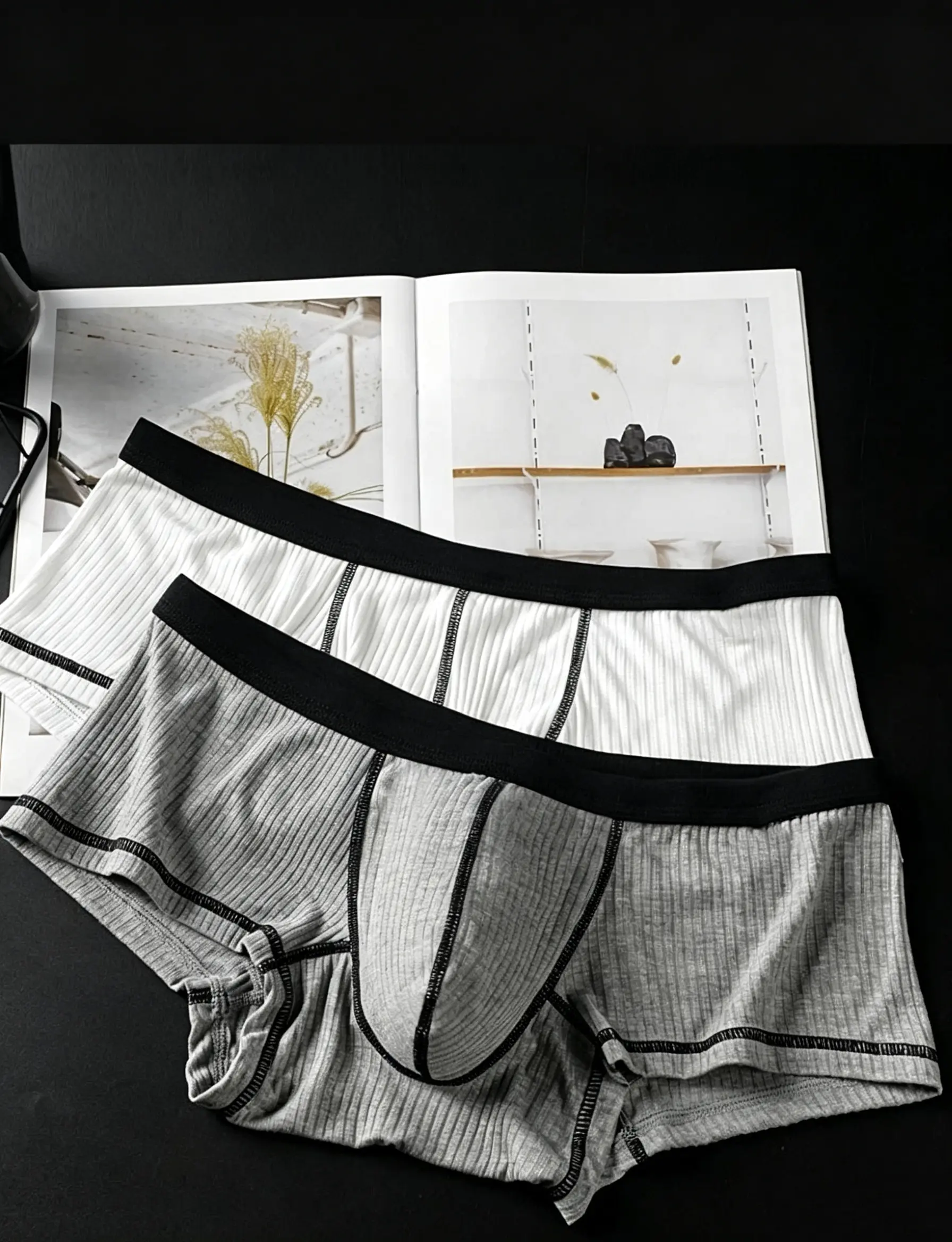 3Pack Mens Boxer Briefs Low Rise Boxers Breathable Single Layer U Convex Pouch Mens Underwear