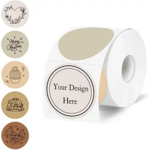 2 Inch Round Thermal Label Stickers, Circle Thermal Stickers Labels,  Direct Thermals Printer Label-300 Sheets/Autumn Colors