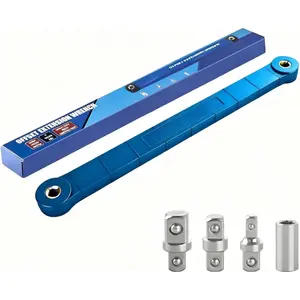 Offset Extension Wrench,  Socket Wrench Extender Tool,Ratchet Extension with 1/2",1/4" and 3/8" Square Drive Adapters Wrench for Tight Spaces