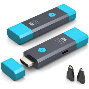 328FT/100M  HDMI Transmitter and Receiver Portable 2.4G+5.8G Plug & Play Support 4K Decode 1080P Output  HDMI Extender Kit for Audio to  from Laptop/TV Box/Projector