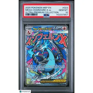 2025 POKEMON MEP EN-ME BLACK STAR PROMO #023 MEGA CHARIZARD X EX PSA 10