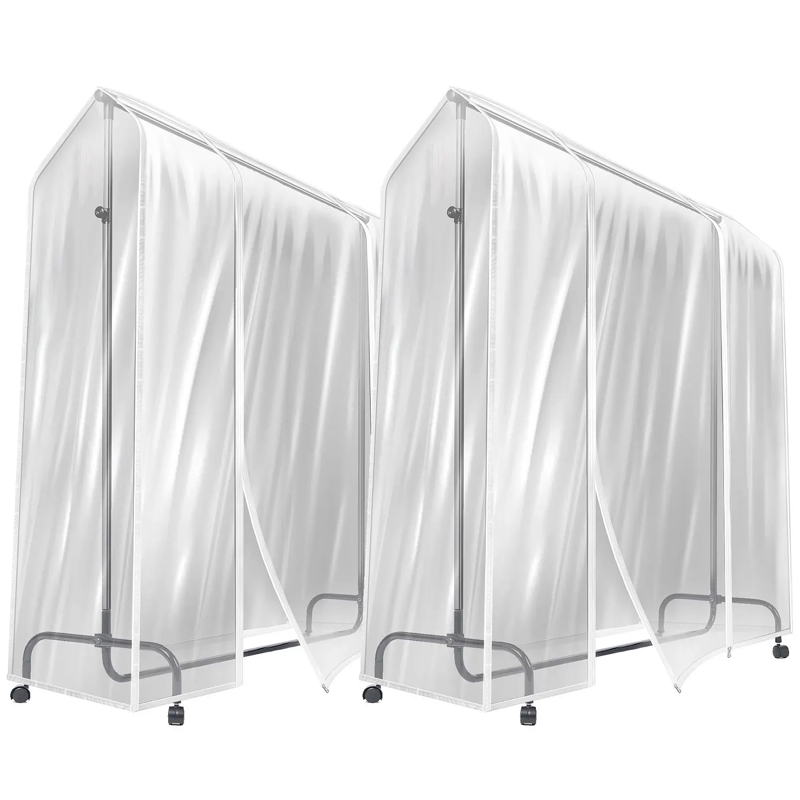 Sorbus 2-Pack 6 Ft Transparent Durable Clothes Rack Covers, Plastic Garment Coat Hanger Protectors for Dustproof, Waterproof Protection (Rack Not Included), Durable Cover