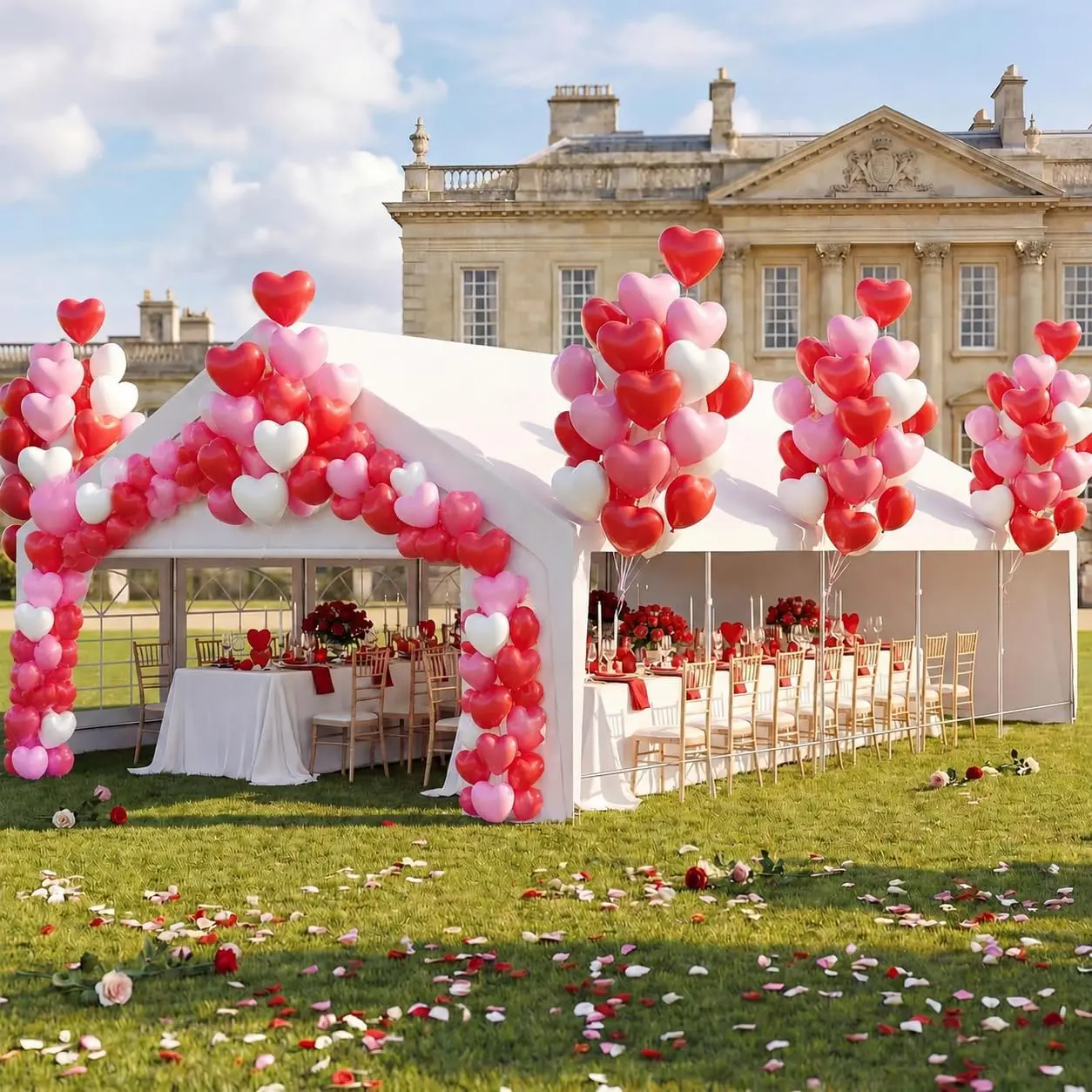 Party Tent, Heavy Duty Waterproof Canopy Tent with Removable Sidewalls & Roll-Up Zipper Door, Large Outdoor Event Shelter with Steel Frame for Wedding, Party, BBQ, 40-60 People