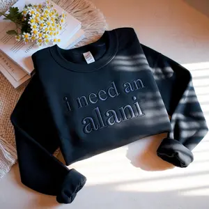 Embroidered I need an Alani Embroidery Sweatshirt, Custom Dainty Design, Crewneck Caffeine Shirt, Fun Drink Top