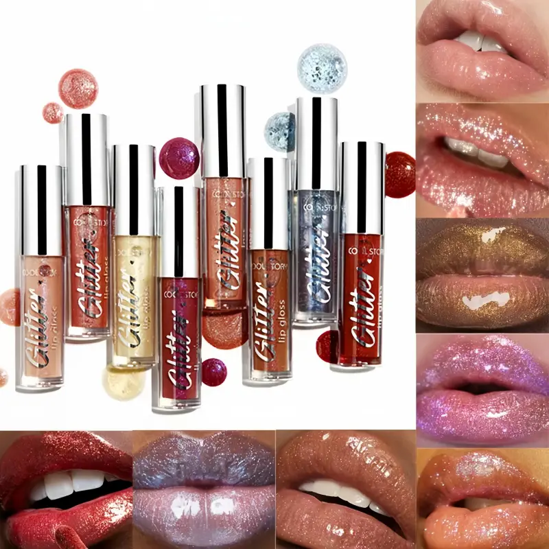 Sparkle Filter Lip Oil Gloss, Shiny Lipstick, Radiant Shine, Lip Oil Gloss, Sparkling Lip Color, Makeup Enhancer
