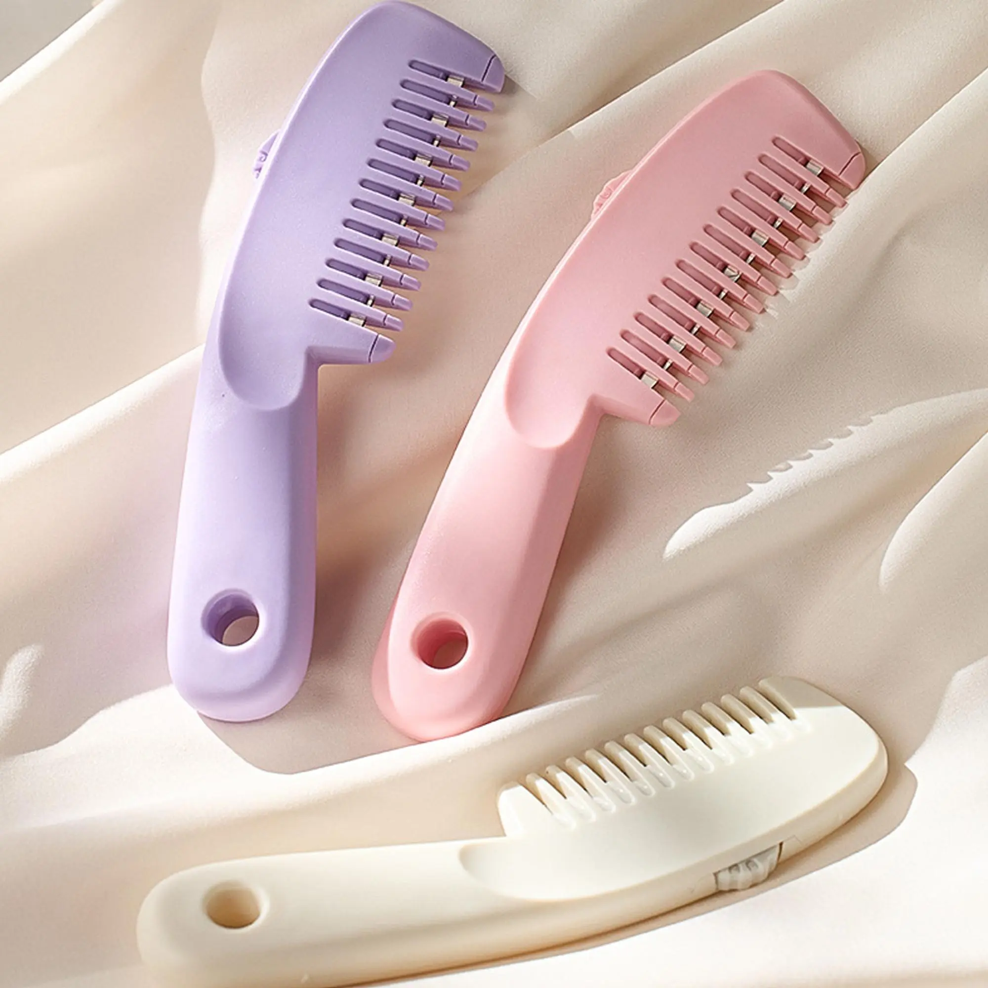 1-Piece Set of Adjustable Three-Speed Hair Trimming Comb with Blade for Home Self-Care, Hair Split Ends, and Bangs Comb