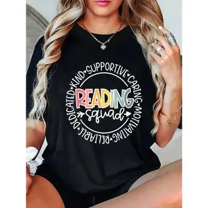 👕 100% Cotton Reading Teacher Reader Librarian Interventionist Team T-Shirt