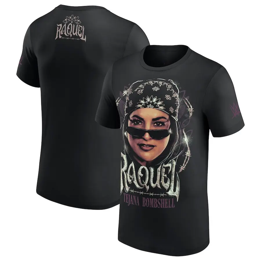 Women's Basic Short-Sleeve Soft Graphic T-Shirt - Men's Black Raquel Rodriguez Professional Wrestler Tee, Unisex Top (Pair with Jeans) Cotton Menswear