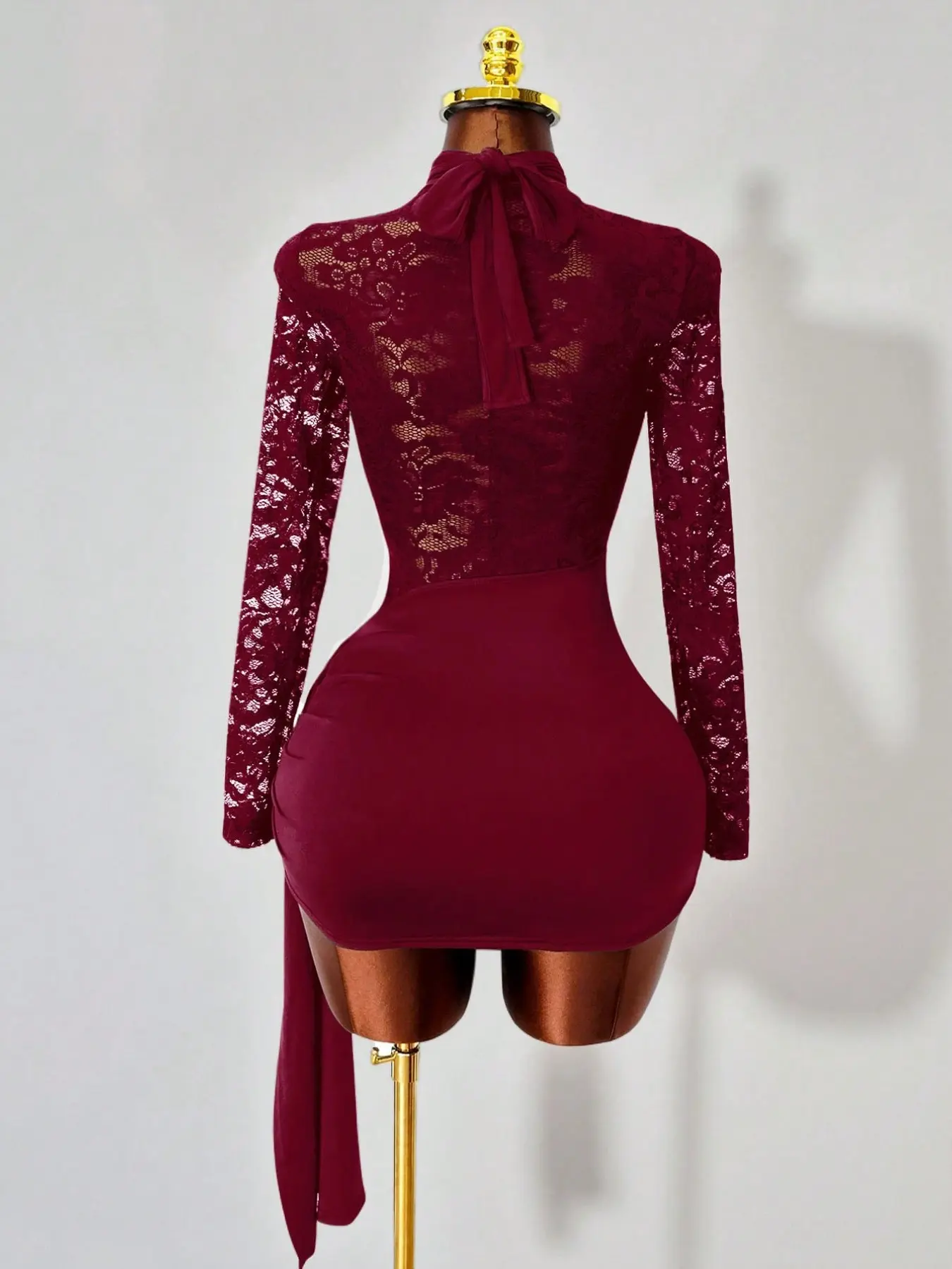 Women's Sexy Elegant Sheer Patchwork Lace Halter-Neck Long Sleeve Bodycon Dress Womenswear for Dates, Stage, Party, Elegance - TikTok Shop Women's Sexy Elegant Sheer Patchwork Lace Halter-Neck Long Sleeve Bodycon Dress Womenswear for Dates, Stage, Party, Elegance - TikTok Shop