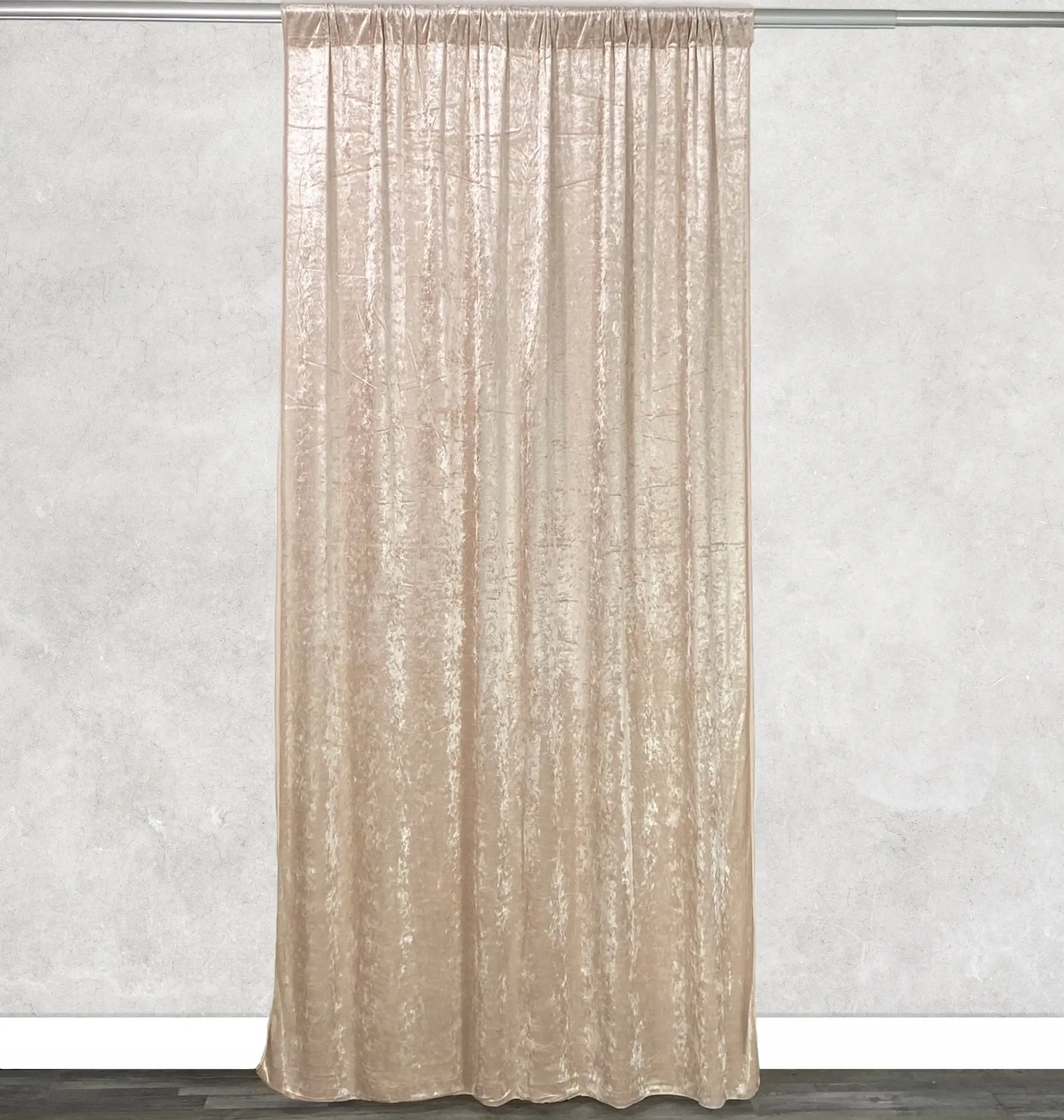 Velvet 12 ft x 60 Inch Drape with 4 Inch Pocket Champagne