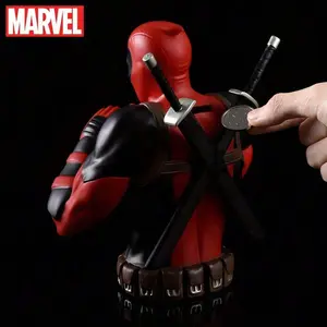 1Pc Officially Licensed  Deadpool Piggy Bank Superhero Cartoon Coin Bank Creative Money Saving Box For Home Desk Decor Collectible Gift For  Fans
