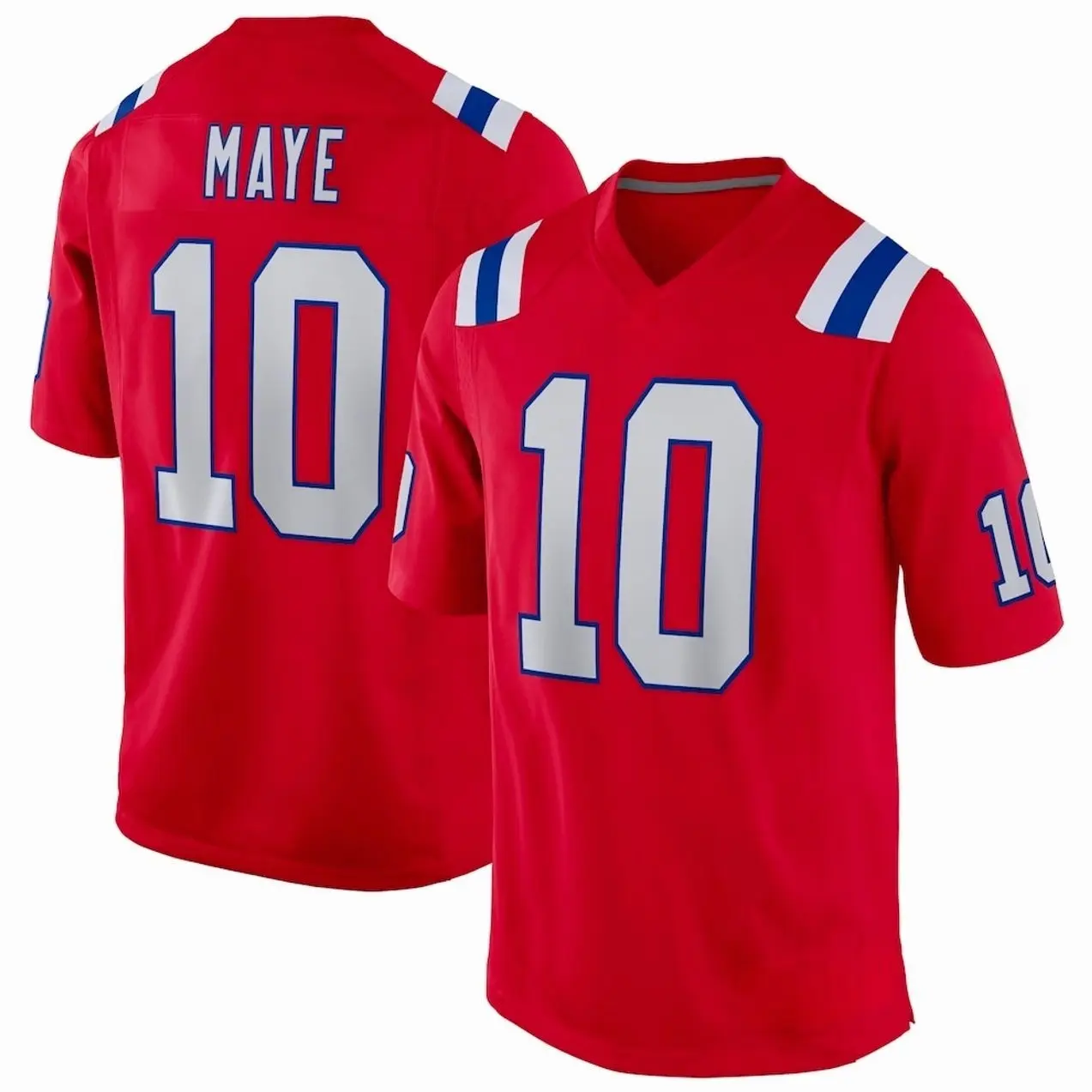 Unisex Football inspired by Maye 10 New England Player Game Jersey - Red