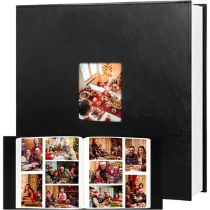 Photo Album 4x6 700 Pockets  Leather Cover Extra Large Capacity Family Wedding Anniversary Baby Picture Albums Acid-free Pages Holds Horizontal and Vertical Photos (Black)