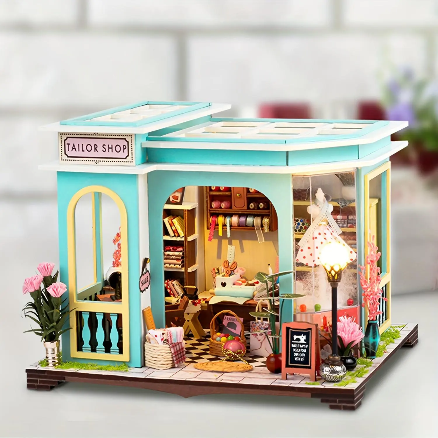 DIY Wooden Book Nook Kit, 1 Box DIY Tailor Shop Miniature Book Nook Kit, 3D Desktop Decoration Ornament, 3D Desktop Decoration Ornament, Crafts, Diy Building Model
