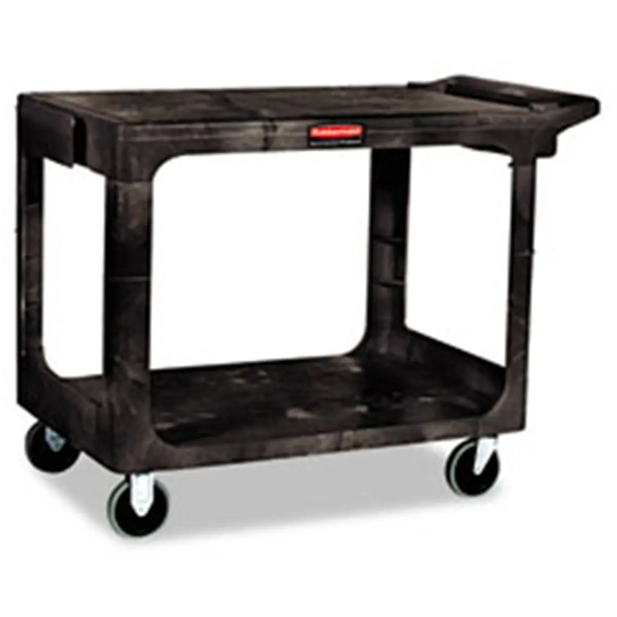 212 MAIN Durable 2-Shelves Rubbermaid Commercial Flat Shelf Utility Cart - 500lbs Capacity - 26x44x33.33in Dimensions - Black, Lightweight Reptile & Amphibian Cleaning Tool Racks, Two-Shelves