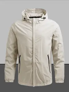 Ventures Men's Lightweight Waterproof Jacket, Packable Hooded Windbreaker for Camping Fishing Running Cycling Outdoor Activities