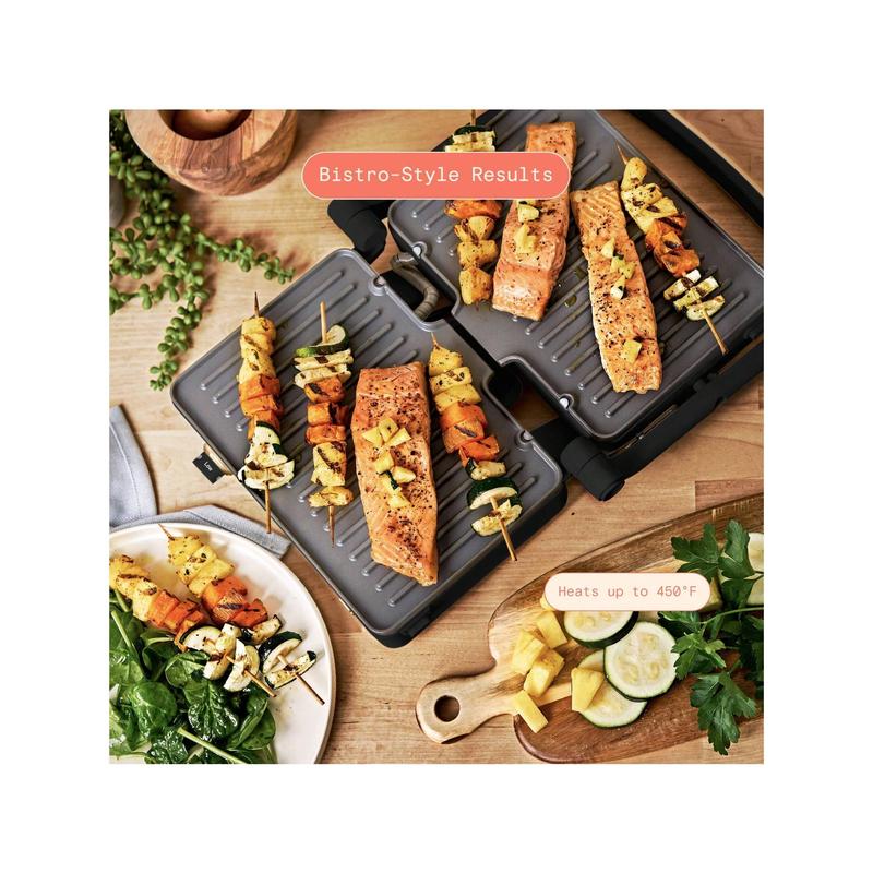 Premium 2-in-1 Panini Press & Grill with Nonstick Plates – White Finish, Dishwasher-Safe