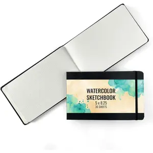 Watercolor Journal for Painting, 200 GSM Sketchbook with Watercolor Paper, 36 5” x 8.25” Sheets