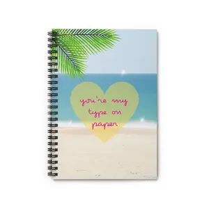 My Type On Paper - Yellow Heart Spiral Notebook Ruled Line, Island Merch, Gift for Her, Funny Notepad, Cute Journal