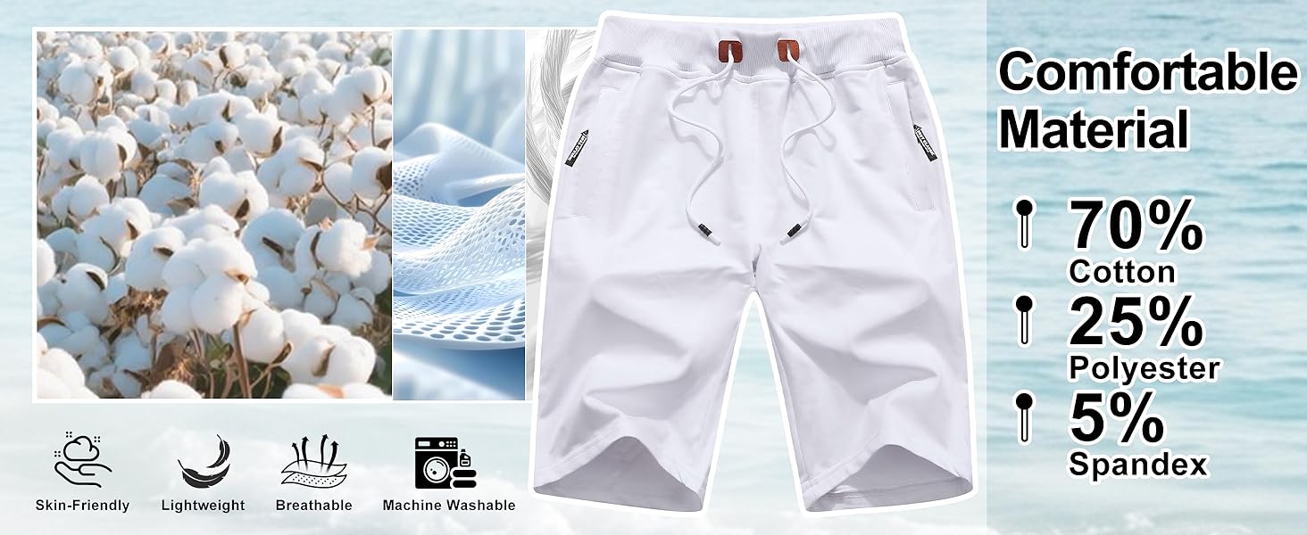 YUYANGDPB Men's 721 3-Pack Drawstring Shorts with Zipper Pockets, Elastic Waist Casual Lounge Shorts for Summer, Gym, Streetwear