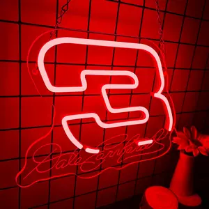 Dale Earnhardt's Neon Light, Adjustable USB Powered, Racing Theme Wall Decor, Tribute Sign, Perfect Gift for Car Enthusiasts and Men