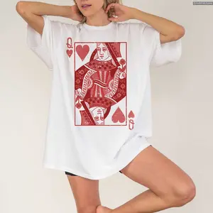 Queen of Hearts Valentine sweatshirt, Valentine shirt, gift for her, girlfriend gift, Card tee Anime Inspired Tee