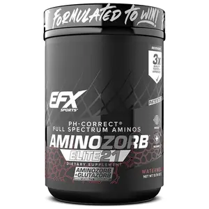 EFX Sports Aminozorb Elite 21 | Full Spectrum Amino Supplement | PH-Correct Aminos & Glutamine | Watermelon Flavor | Zero Sugars | 30 Servings