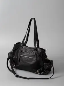 Vintage Motorcycle Bag, Cool Punk Aesthetic Style Crossbody Shoulder Bag, Large Capacity Commuter Tote Bag, Trendy Women's Accessory