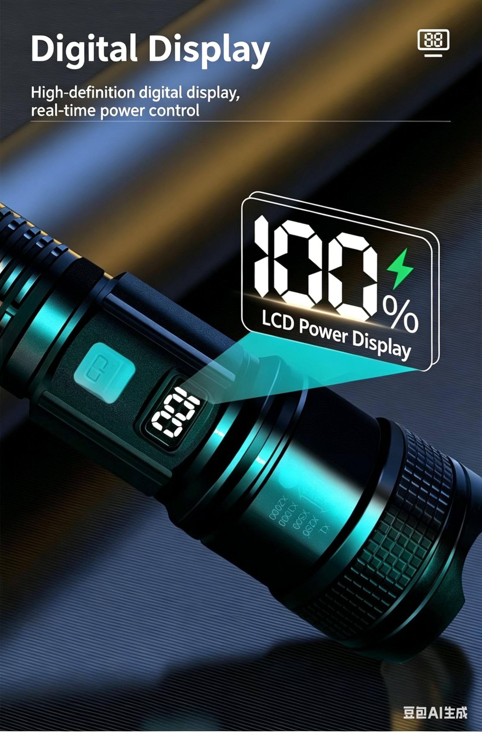 Flashlight, Rechargeable LED Flashlight with Adjustable Focus, Long Range Beam for Camping Emergency Hiking Outdoor