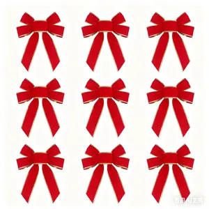 Christmas Red Velvet Bows Decorations - 10 Pcs Large Christmas Bows for Christmas Tree, Kitchen Decor & Holiday Christmas Decorations
