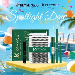 KEYYOU DIY Lash Extensions Kit Individual Lash Clusters Kit Volume Waterproof Long-Lasting Soft 300Pcs D Curl Easy to Use for Beginner  #SpotlightDay