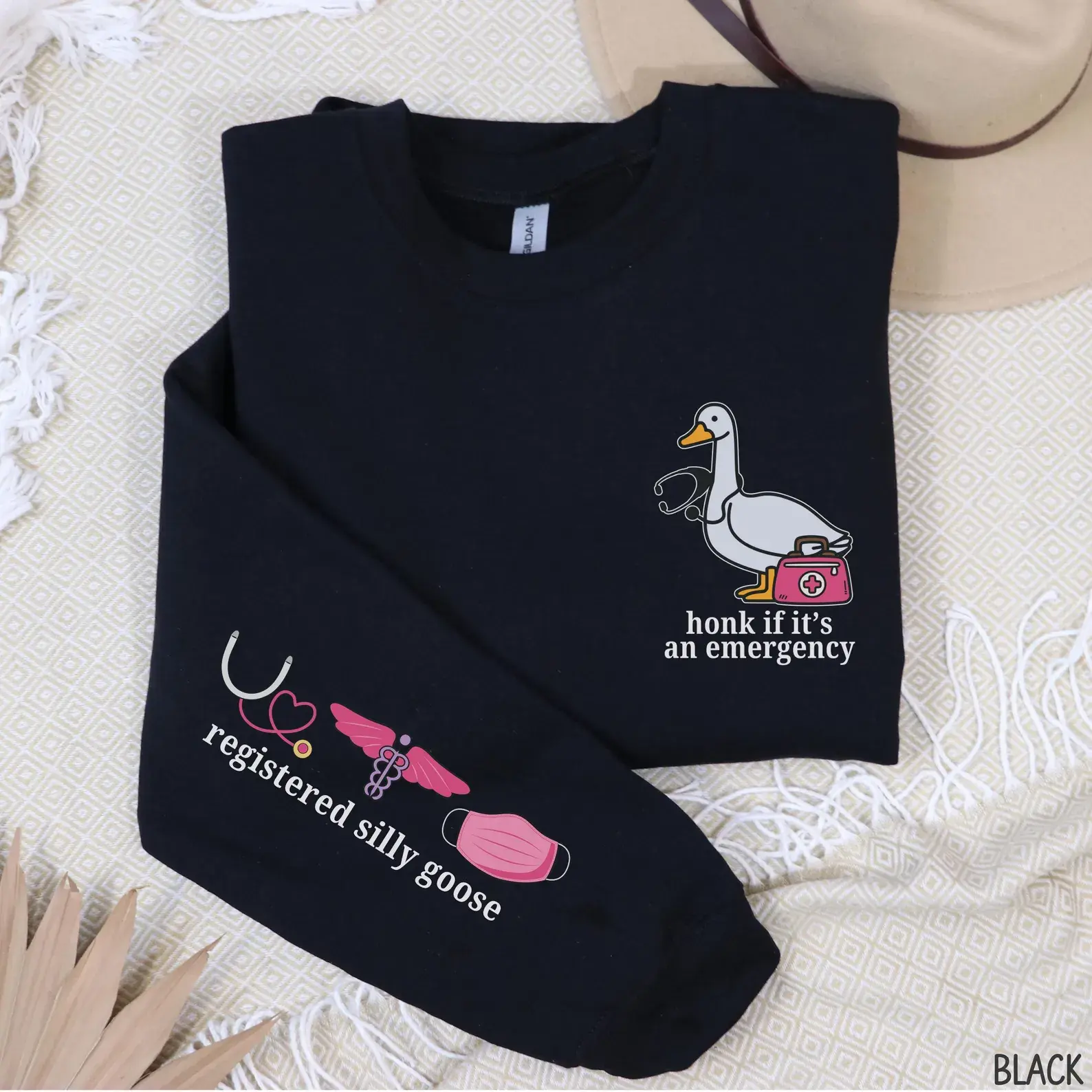 Silly Goose Registered Nurse Sweatshirt, RN Crewneck Sweater, Emergency Department Nurse Sweatshirt, RN ER Sweatshirt, Nursing Student Gift