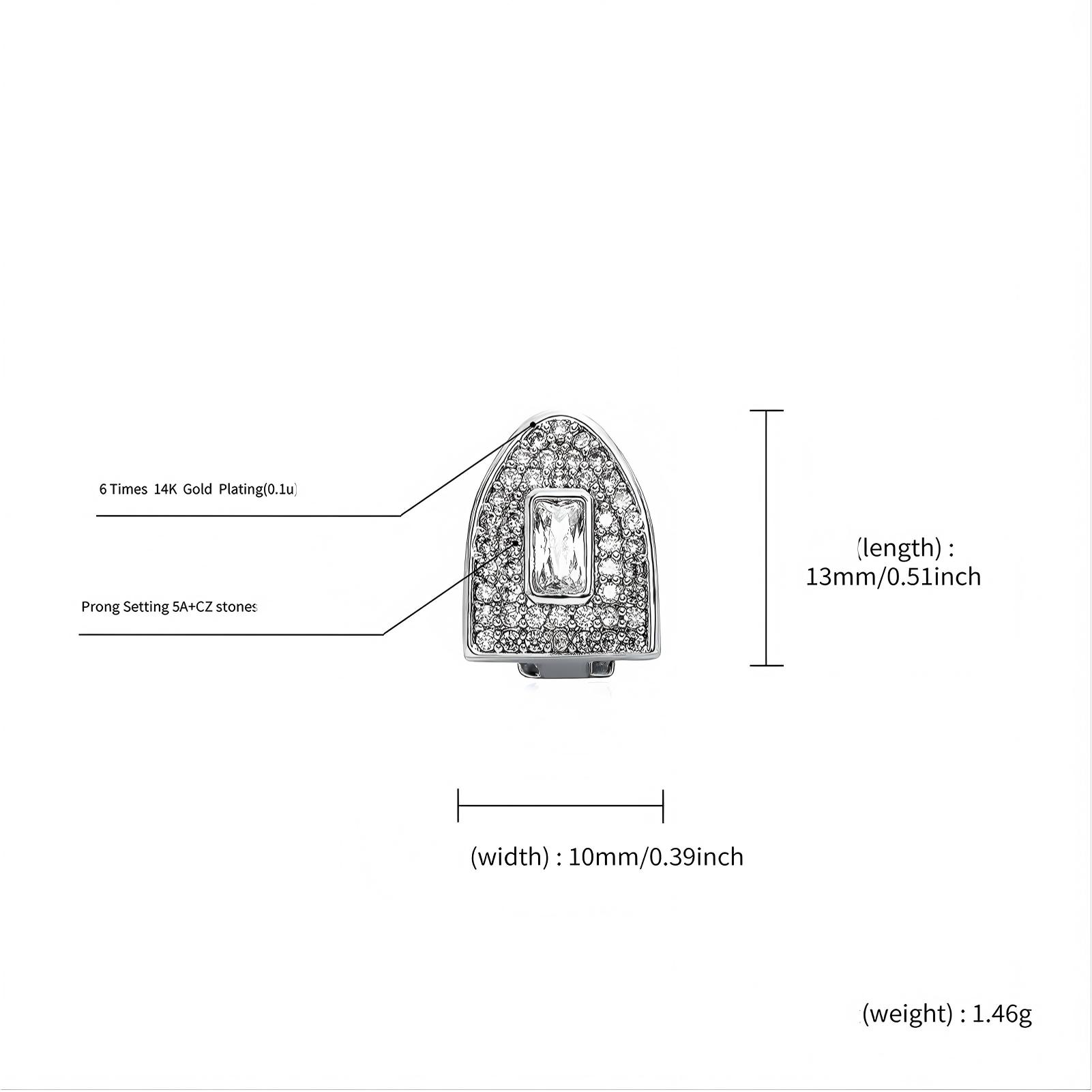 New personality and fashion selling single braces love full zircon braces TEMU explosions Halloween braces exquisite daily tide matching ornaments.