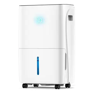 Max 150 Pint Dehumidifiers for Small/Medium Rooms, Bedrooms & Bathrooms & Basement, Custom Humidity Control, 43dB Quiet, 3 Modes, Home Dehumidifier with Drain Hose & 2.11 Gal Water Tank