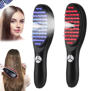 Electric Hair Massage Comb with Red & Blue Light, Scalp Massage Brush, Wireless Hair Care Essence Applicator, Hair Care Tool for Women Men Gifts